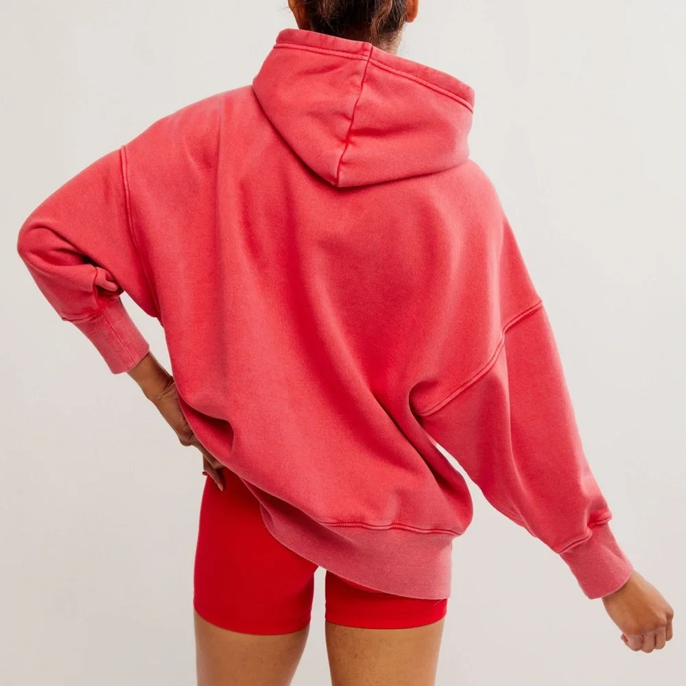 Free People Sprint To The Finish Hoodie/Winter Berry - Picture 3 of 9
